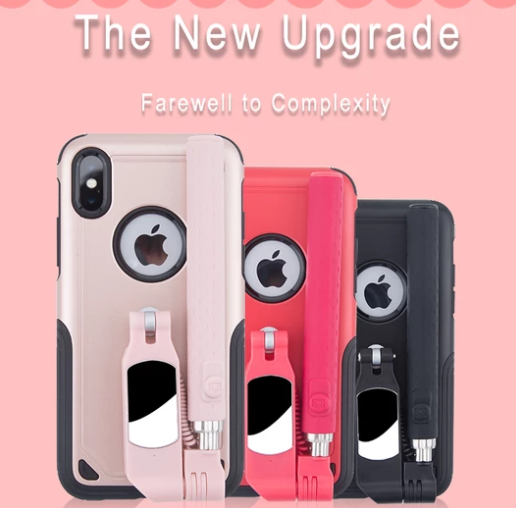 Funda Selfie Stick Compatible con Apple - Soporte Integral para iPhone