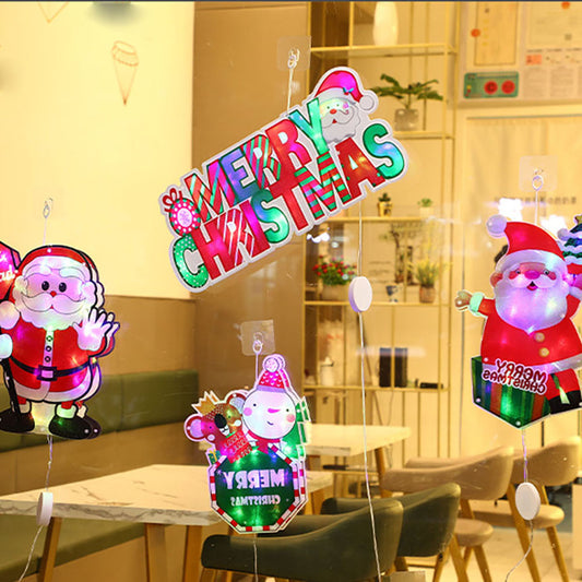 Luces Navideñas Decorativas para Escaparates - Estrellas y Copos de Nieve LED