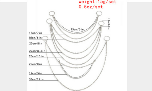 Juego de Cadenas de Borlas Multicapa Temperamento Ornamentos para el Cabello - Image 6