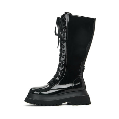 Botas Militares para Mujer con Suela Gruesa y Cierre Lateral - Image 10
