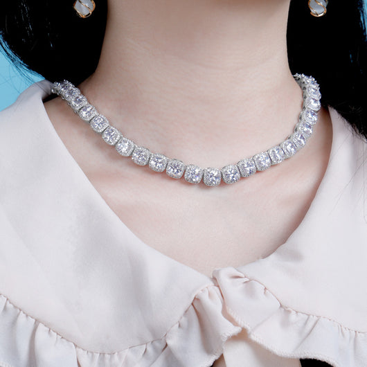 Collar Cuadrado Hip Hop con Circonitas Brillantes - Image 5