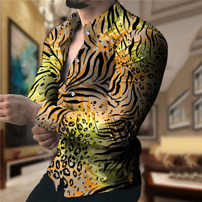 Camisa Casual Estampada de Manga Larga para Hombre - Image 10