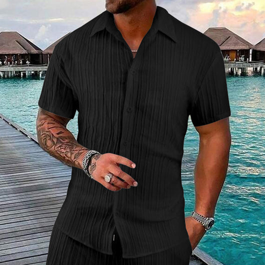 Camisa Polo Manga Corta Lisa Suelta para Hombre - Casual y Cómoda - Image 4