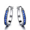 925 Sterling Plateado Clip Earrings Azul