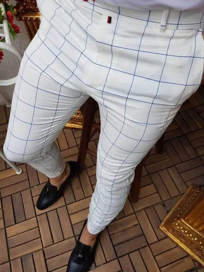 Pantalones Casuales a Cuadros Estilo Europeo Americano Corte Ninth - Image 7