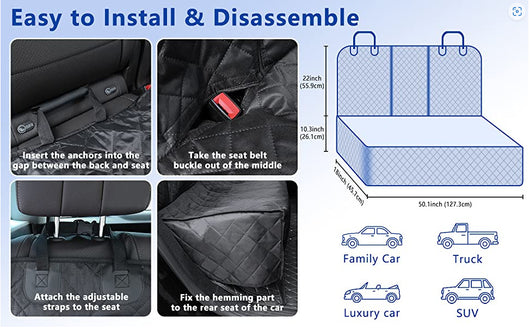 Protector Impermeable para Asiento Trasero del Auto - Funda Reversible para Mascotas - Image 12