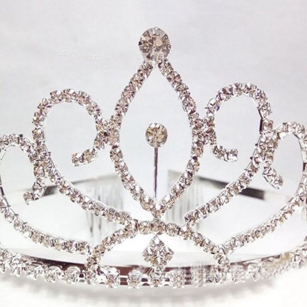 Corona de Novia Coreana con Cadena de Diamantes - Tiara Clásica para Boda