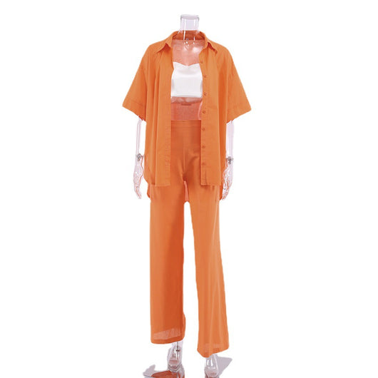 Conjunto de Pantalón y Blusa Suelta en Algodón y Lino para Mujer - Image 2
