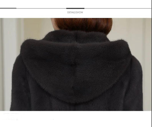 Abrigo Corto Grueso con Capucha y Cuello de Piel para Invierno - Image 14