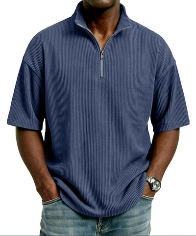 Playera Suelta de Tejido Waffle para Hombre - Comodidad de Verano - Image 11