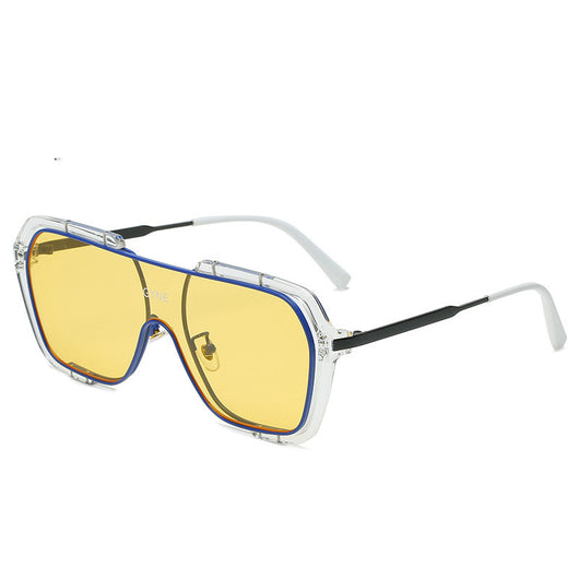 Gafas de Sol Retro Amarillas con Protección UV para Hombre - Image 3
