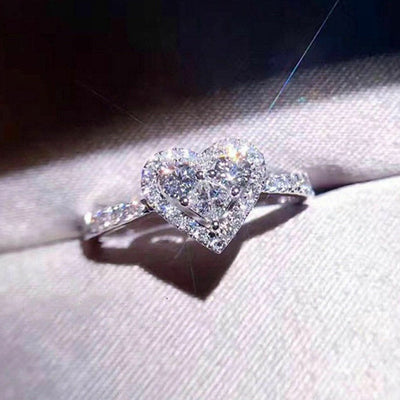 Anillo de Amor Zircón Cristal - Diseño Europeo y Americano