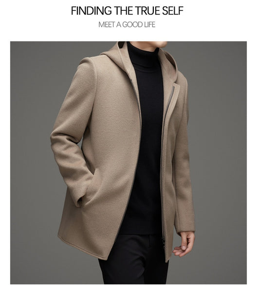 Abrigo de Lana Reversible con Capucha para Hombre - Invierno Premium - Image 21