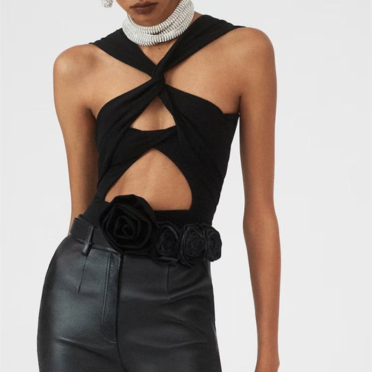 Jumpsuit Elegante con Flores en Relieve y Detalles Calados - Image 2