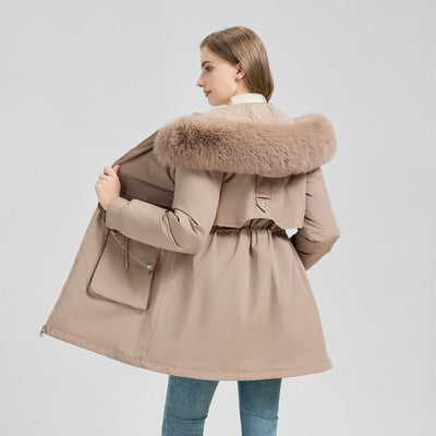 Abrigo Parka Largo Acolchado con Capucha Forrada en Piel para Invierno - Image 16