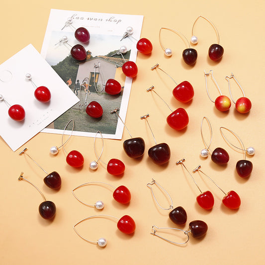 Aretes de Cereza Degradado Japonés - Simulación Realista Estilo Instagram