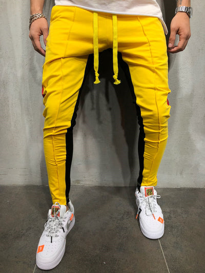 Pantalones Deportivos Hip Hop con Bloques de Color y Costuras Contrastantes para Hombre - Image 6