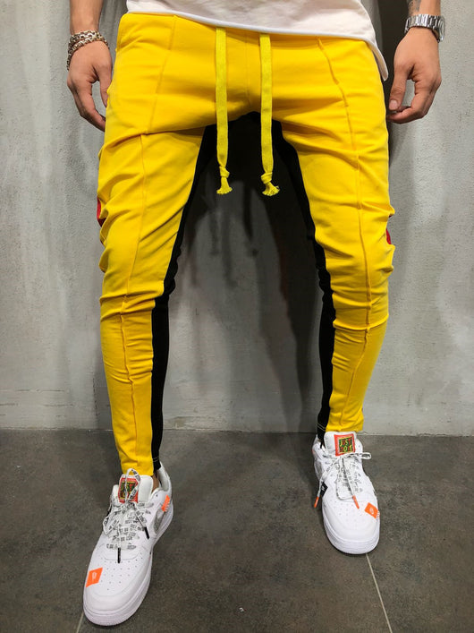Pantalones Deportivos Hip Hop con Bloques de Color y Costuras Contrastantes para Hombre - Image 6