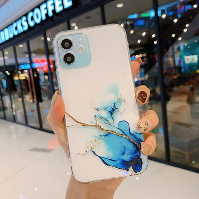 Funda TPU Transparente con Diseño de Mármol Hueco