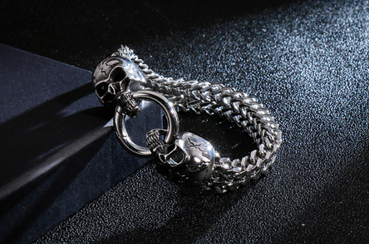 Pulsera de Acero Titanio Calavera Dominante - Image 12