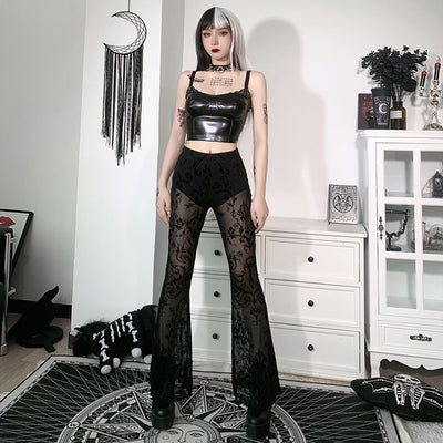 Pantalones Boho Transparentes Acampanados para Mujer - Image 13