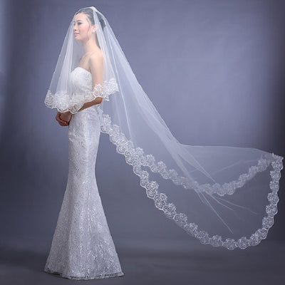 Velo de Novia Blanco de Encaje 3 Metros - Accesorios Nupciales Premium - Image 4