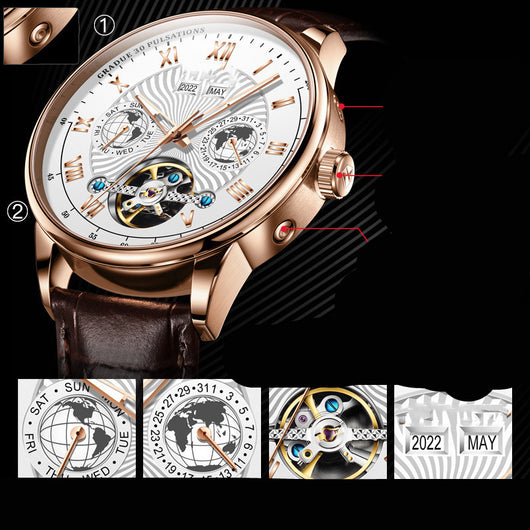Reloj Mecánico Automático Multifuncional con Esfera Calada y Resistencia al Agua - Image 5