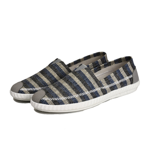 Zapatos de Lona Rayados con Pedal Transpirable para Hombre