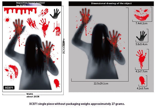 Adhesivos Electrostáticos para Vidriera Halloween - Fantasma y Calavera - Image 9