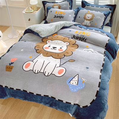 Juego de Cama Infantil de Terciopelo Suave con Diseño de Caricaturas - Image 31