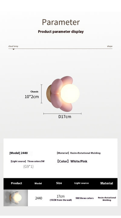 Lámpara de Pared Infantil Flor - Luz Moderna Estilo Crema para Dormitorio - Image 13