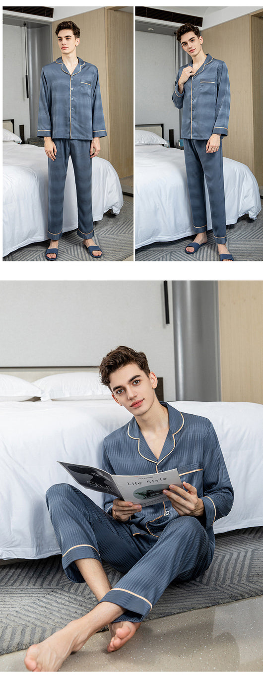 Pijama Largo en Seda de Hielo para Hombre - Image 12