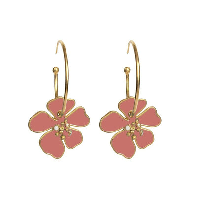 Aretes Circulares de Flores Inspiración Street Style - Image 7