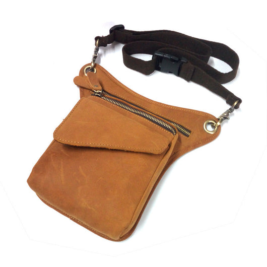 Bolsa Táctica de Cuero Genuino para Hombre - Riñonera Outdoor Ajustable - Image 5