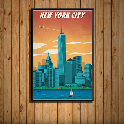 Póster Vintage de Viaje: Pintura en Lienzo de Paisaje Urbano Francés