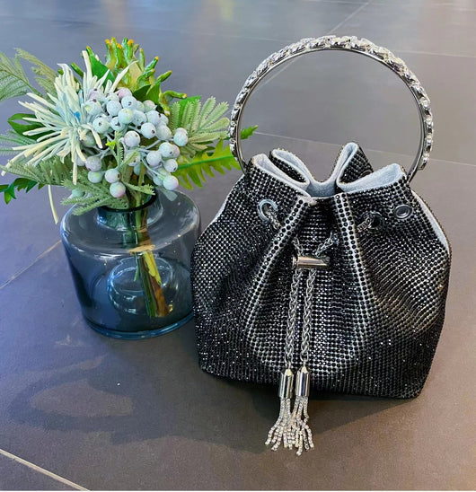 Bolso de Mano con Diamantes y Borlas Arcoíris Brillante - Image 14