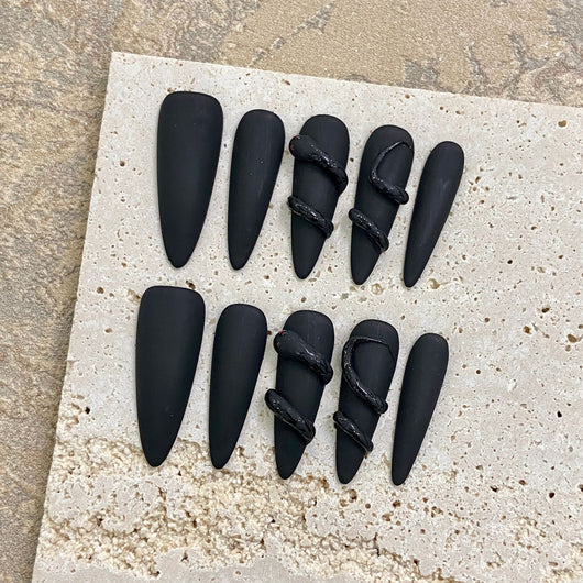 Uñas Postizas Diseño Elegante Estilo Nacional 3D Mate y Brillante - Image 2