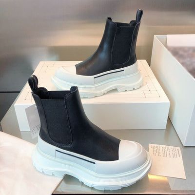 Botas Tobilleras de Cuero para Mujer con Plataforma - Image 8