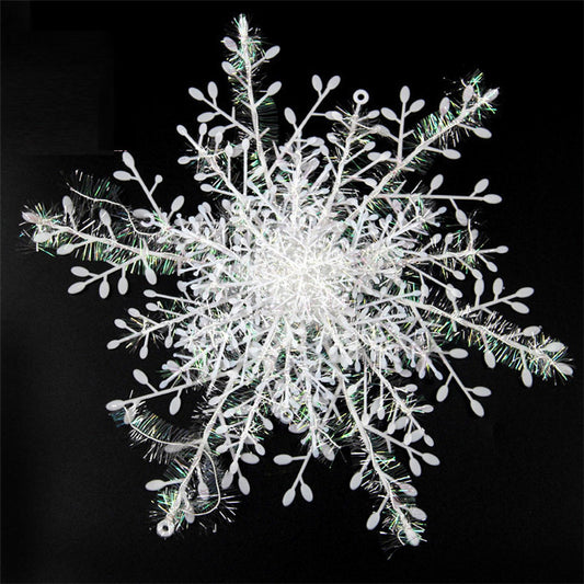 Copos de Nieve Decorativos de Plástico Cepillado para Navidad