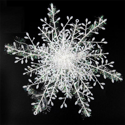 Copos de Nieve Decorativos de Plástico Cepillado para Navidad