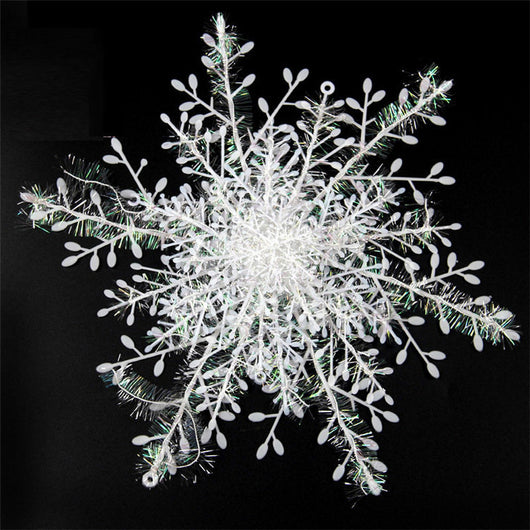 Copos de Nieve Decorativos de Plástico Cepillado para Navidad