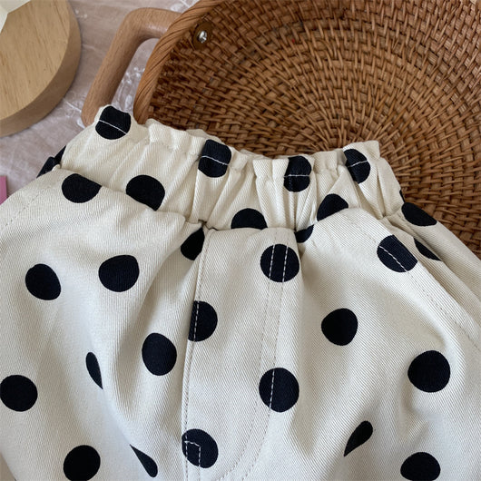 Pantalones Casuales Infantiles con Estampado Puntitos, Lavado Vintage - Image 13