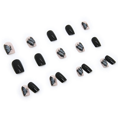 Calcomanías de Uñas Mariposa Negra Misteriosa - Image 5