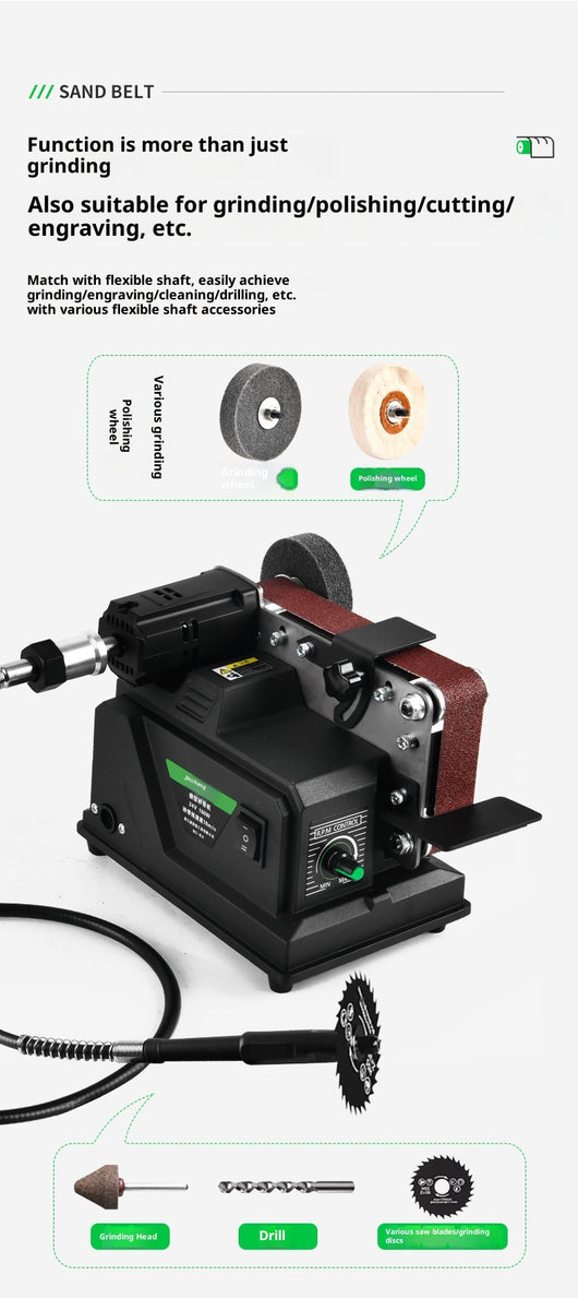 Lijadora de Banda Eléctrica Compacta para Pulido y Acabado DIY - Image 11