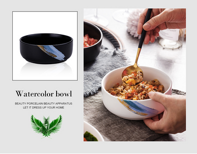 Plato Hondo Cerámica Nórdica Minimalista para Comida Occidental - Image 17