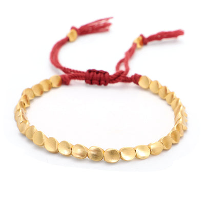 Pulsera Tibetana Budista Trenzada con Cuentas de Cobre - Brazalete de Cuerda de la Suerte - Image 12