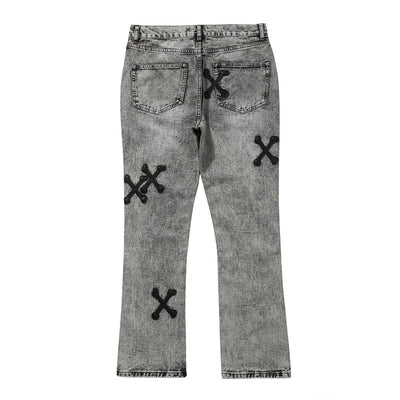 Jeans Slim Fit Gris Lavado con Parche de Calavera - Estilo Urban - Image 6