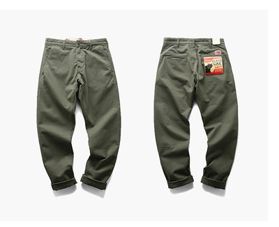Pantalones Casuales Rectos de Algodón Twill Retro para Hombre - Image 12