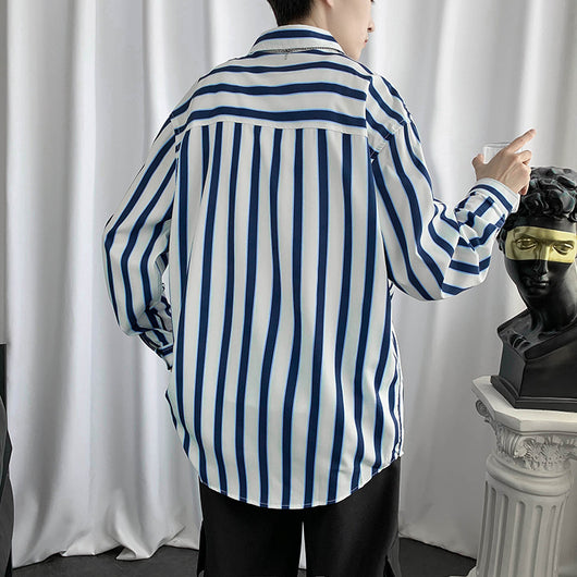 Camisa Manga Larga Bloques de Color Estilo Hong Kong - Image 2
