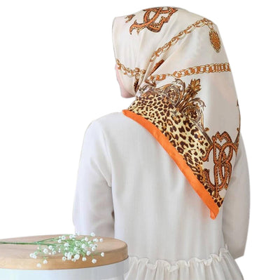 Pañuelo Cuadrado Grande de Seda Simulada - Accesorio Versátil para Mujer - Image 9